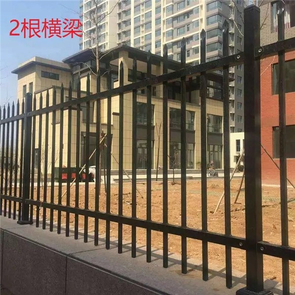 安徽二橫桿黑色鋅鋼護欄鐵藝圍欄